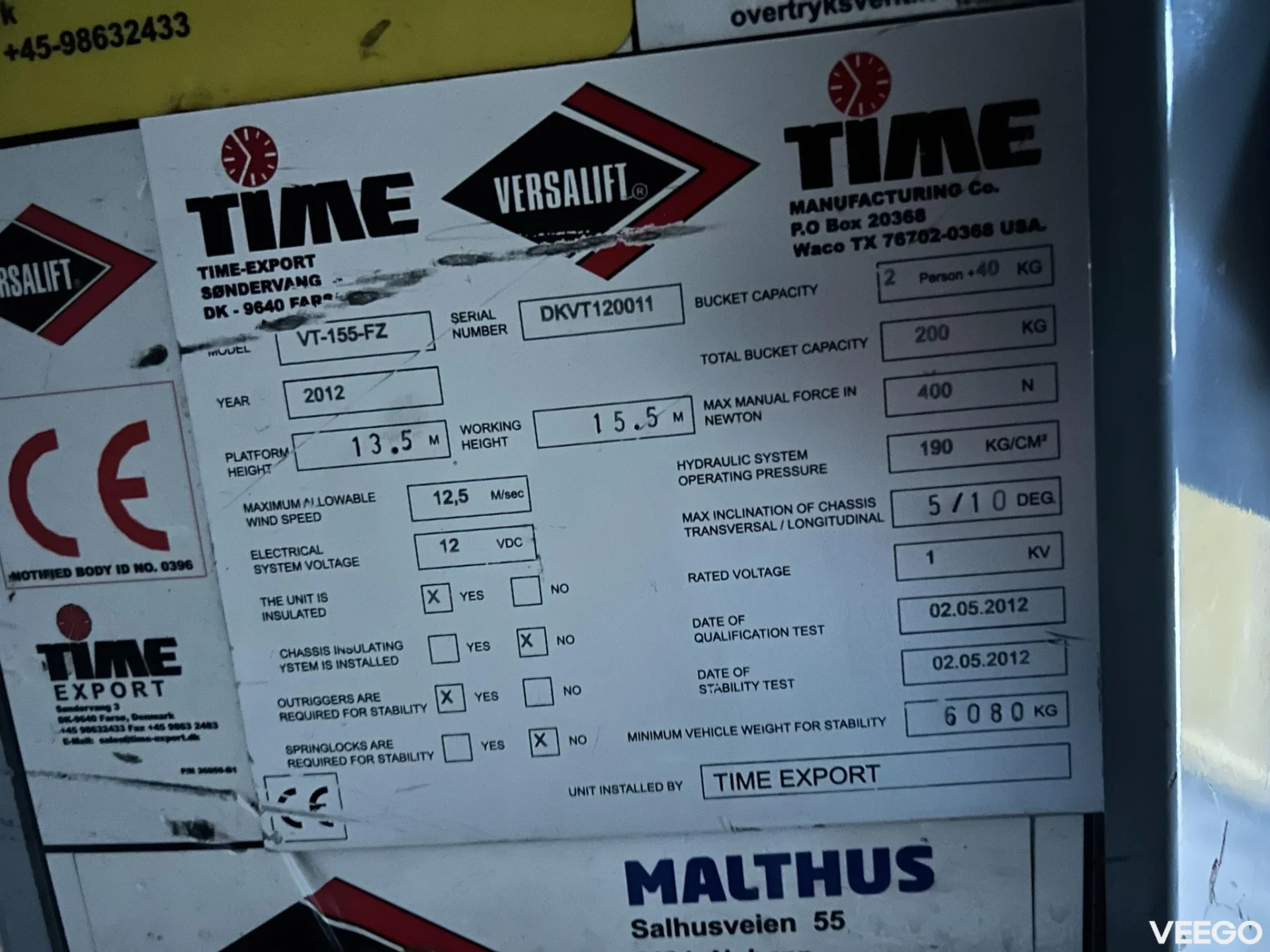 MAN TGL 4X2 EURO5 + VERSALIFT VT-155-FZ 132kW