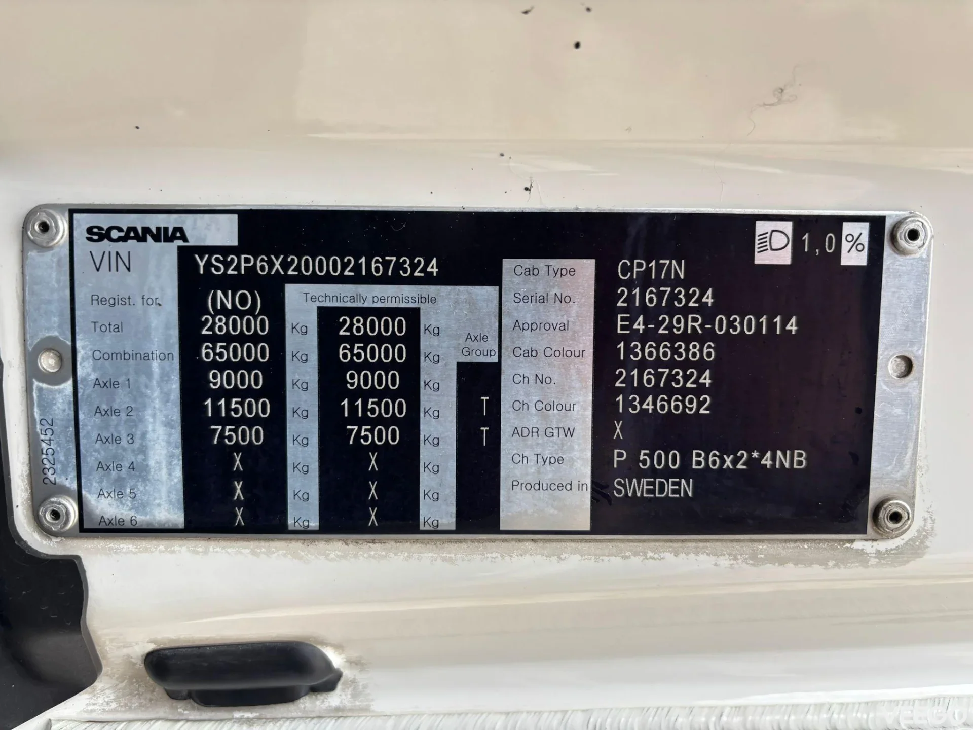 Scania P500 9 TON FRONT AXLE / RETARDER 368kW