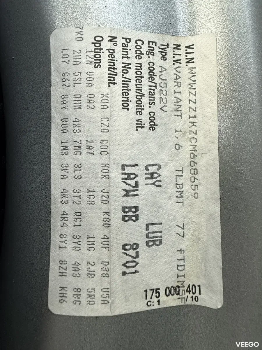 Volkswagen Golf Variant Facelift 1.6 77kW