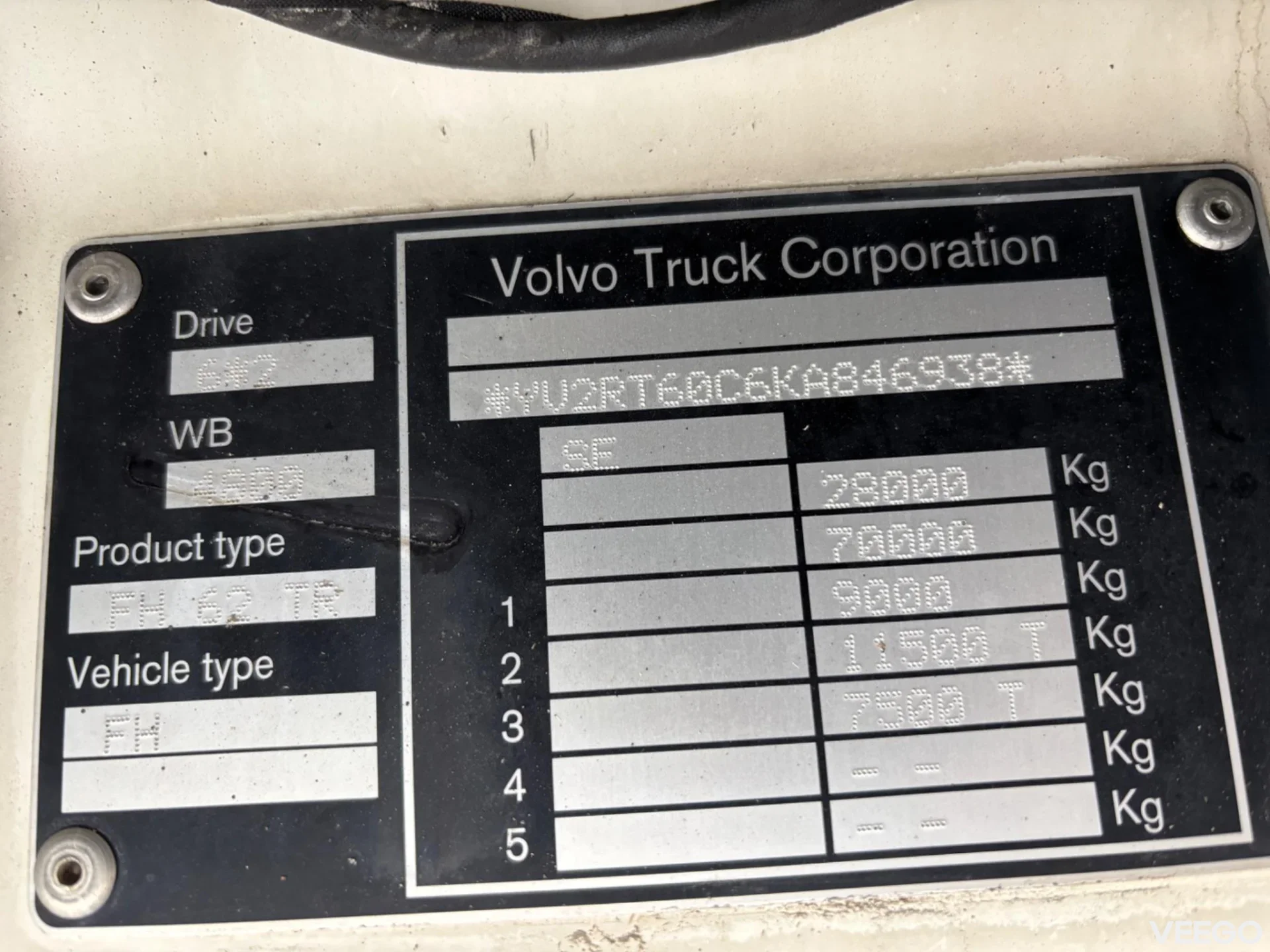 Volvo FH 6X2*4 EURO6 + CHASSIS 7500MM 405kW