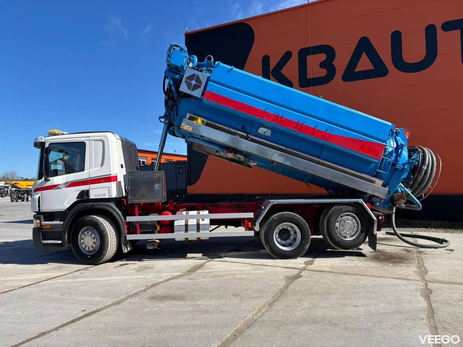 SCANIA P400 Korp&Son ADR tank 13000 l ( 3000+10000 l ) / vacuum CVS / pressure Pratissol KF36 - 152 l/min - 130 bar 400kW