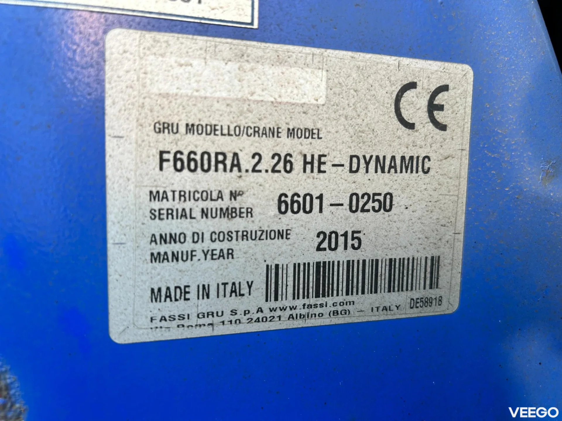 Volvo FH550 8X2 EURO6 + FASSI F660 + JIB 413kW