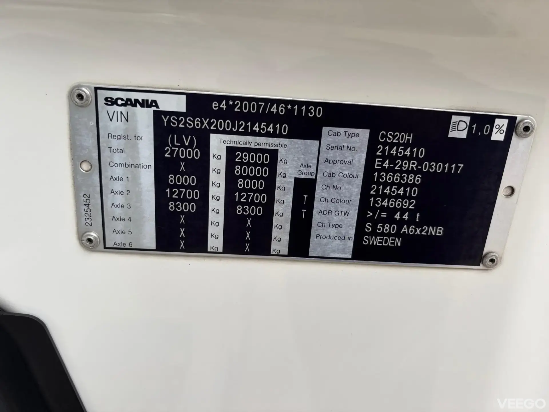 Scania S580 6x2 + RETARDER + HYDRAULICS 427kW