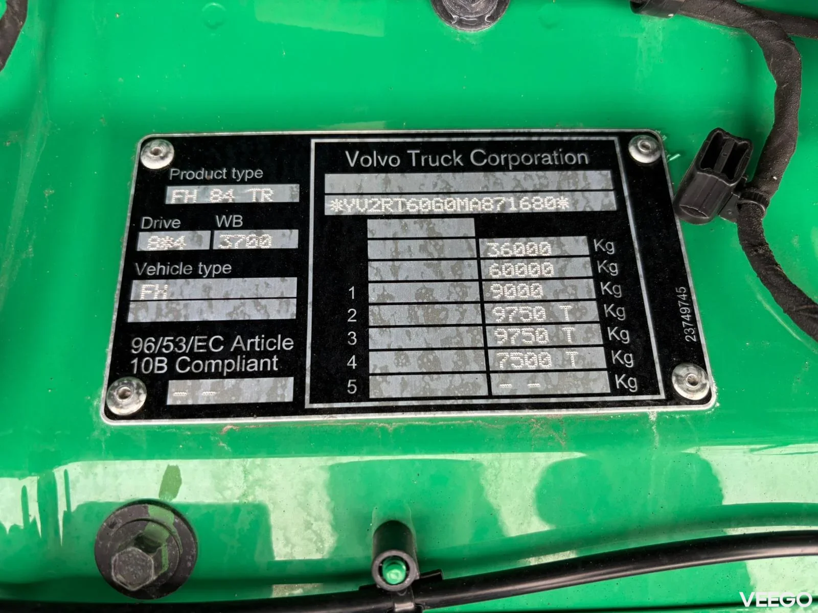 Volvo FH540 PALFINGER PHT 20 ton / L=6185 mm 540kW