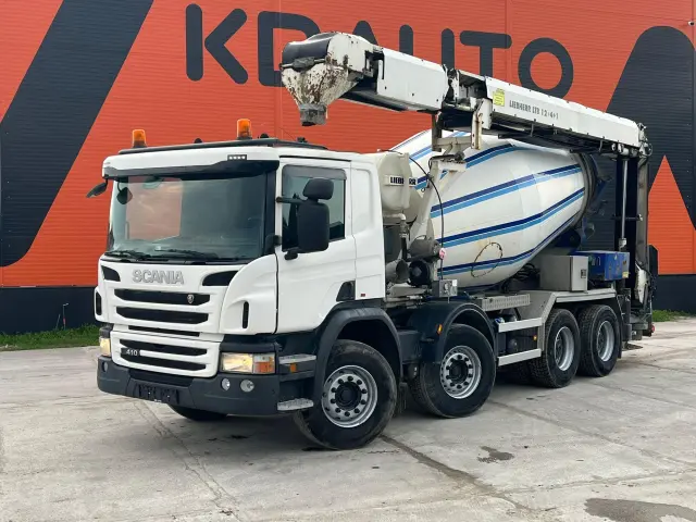 Image of SCANIA P 410 8x4 LIEBHERR 9 m3 + CONVEYOR / FULL STEEL  302kW