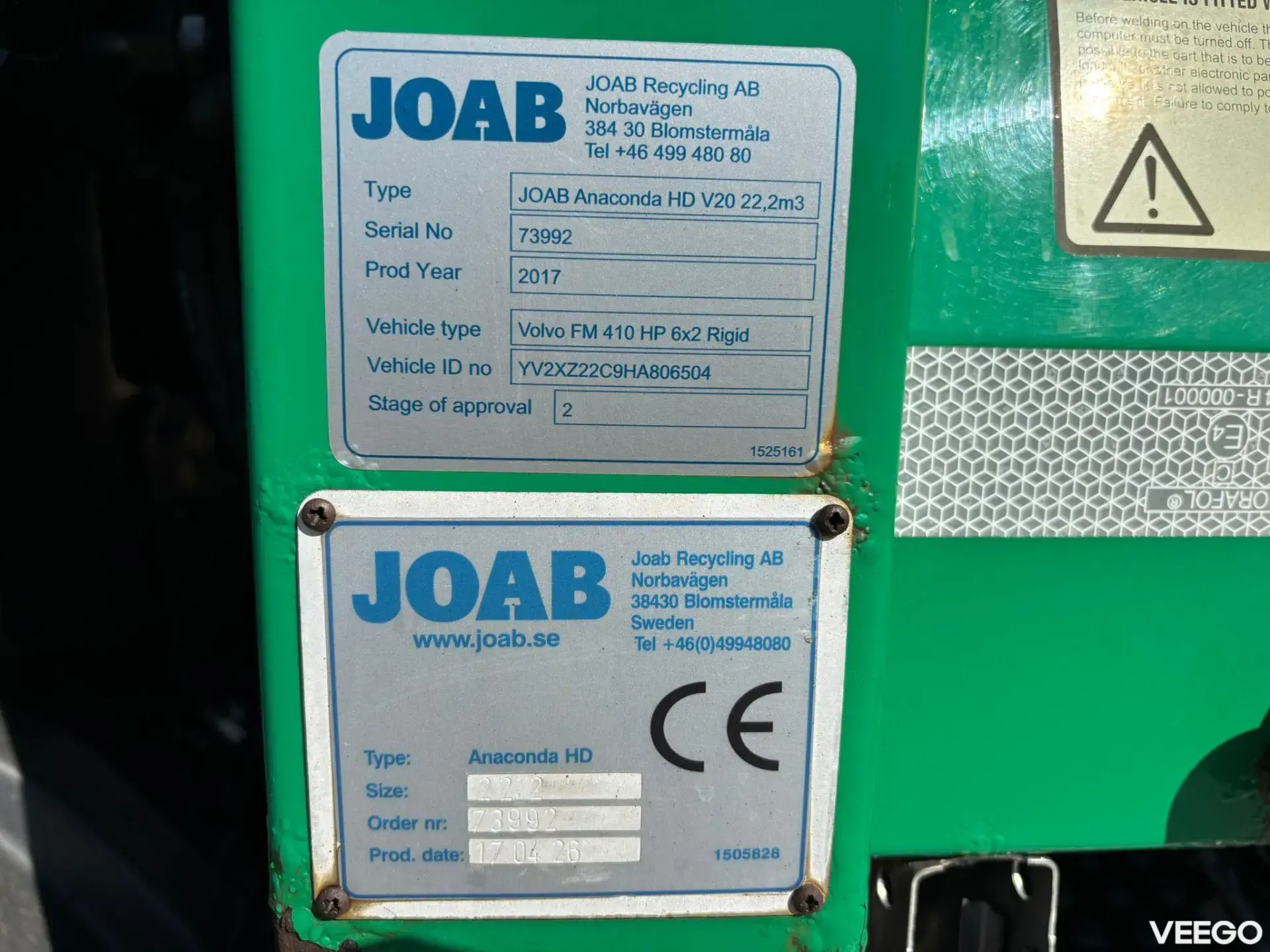 Volvo FM 6x2*4 JOAB PRESS + WINCH + BOTEK W 308kW