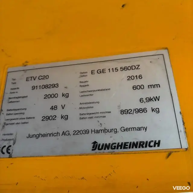 Jungheinrich ETV C20 5600 DZ 1200mm 8kW