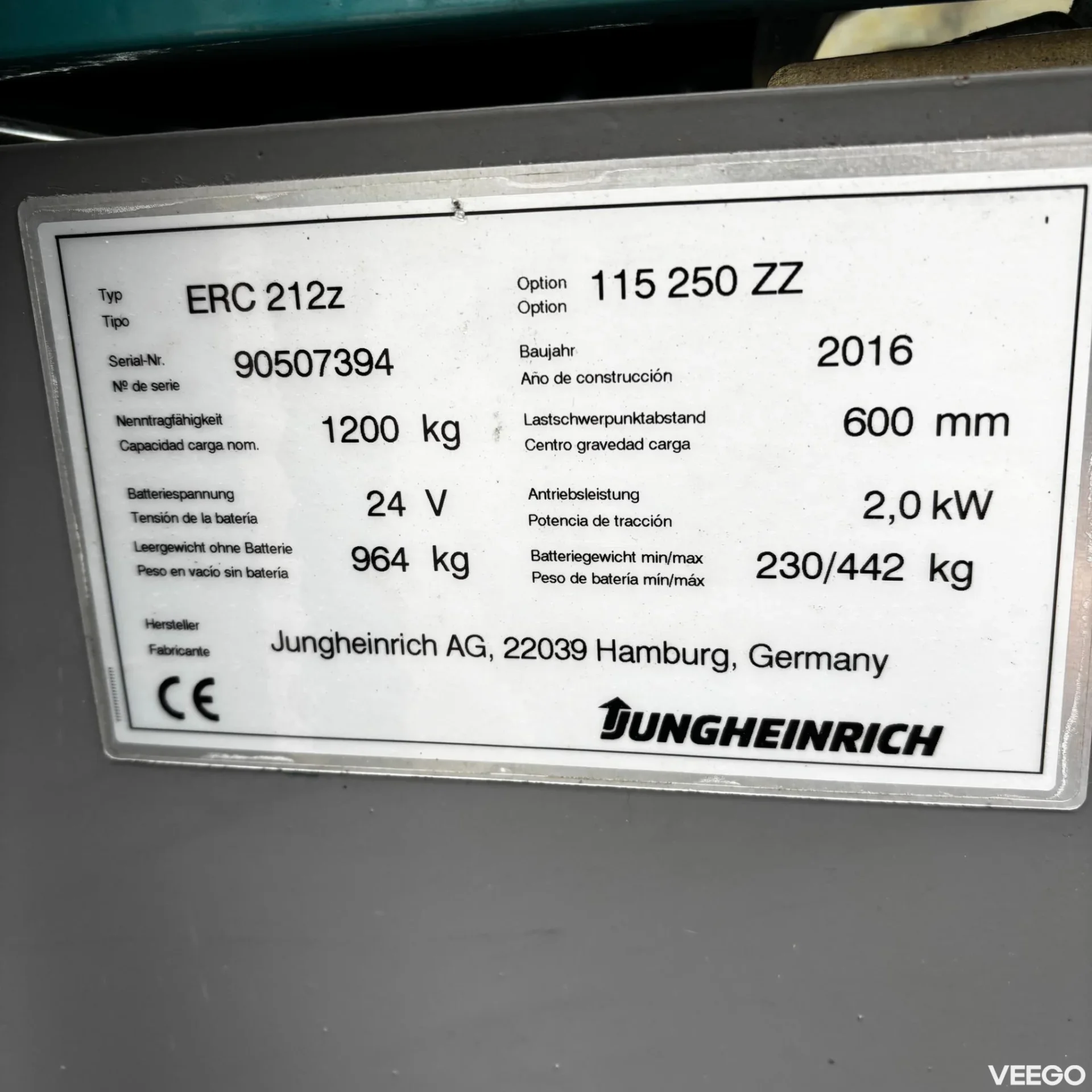 Jungheinrich ERC 212z Li-ION 2500 ZZ 1150mm kW