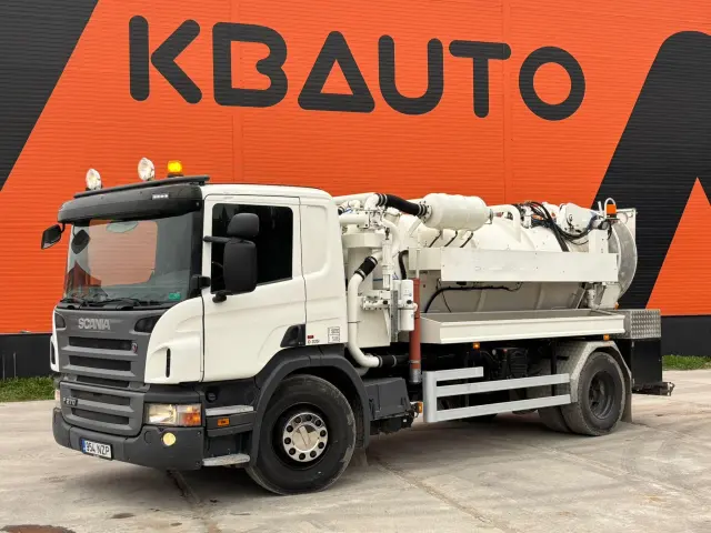 Image of SCANIA P270 J. Hvidtved Larsen tank 7000 I / vacuum Gardner Denver / pressure URACA 200 bar / 104 l/min - year 2016 198kW