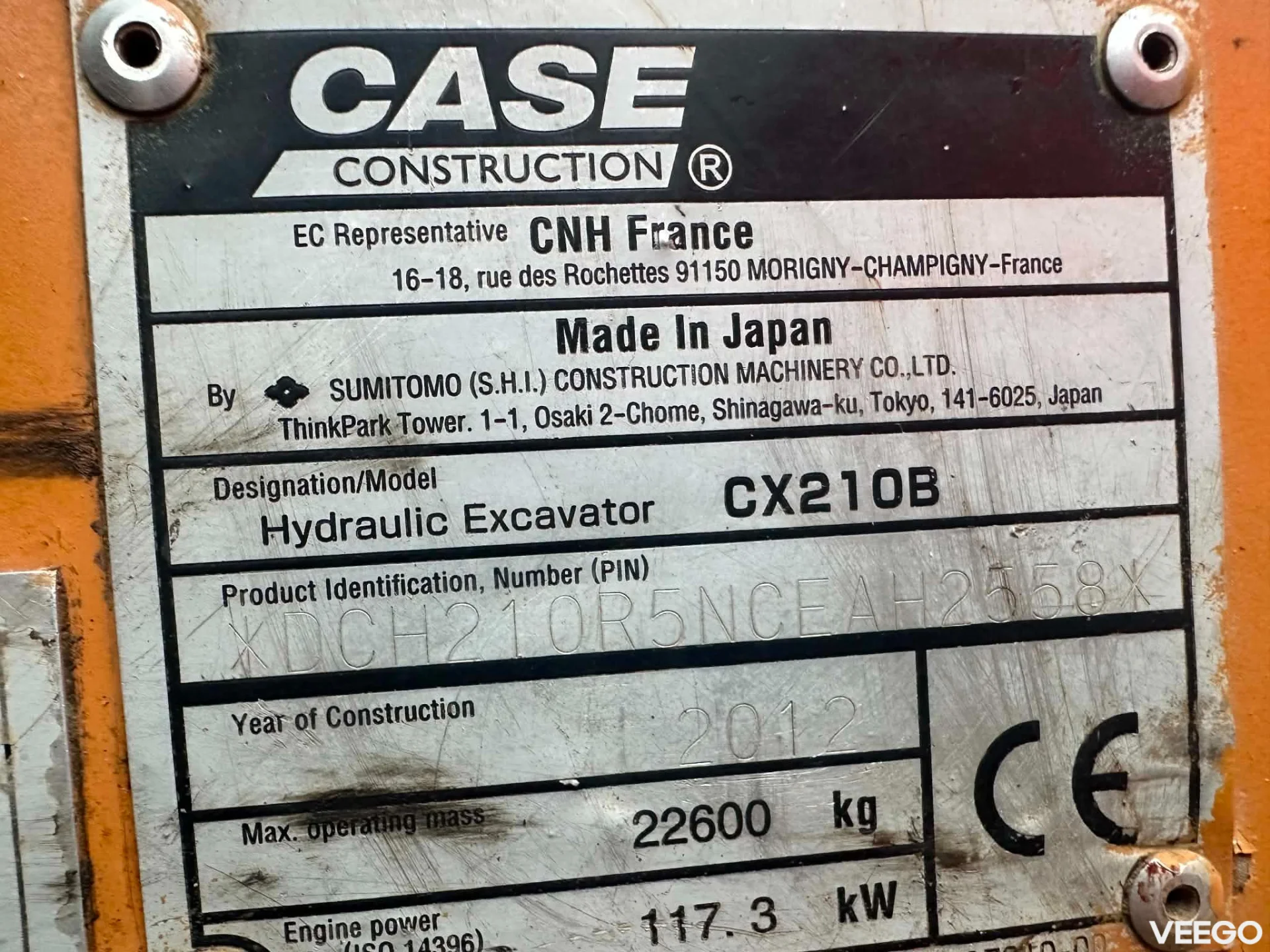 Case CX210B kW