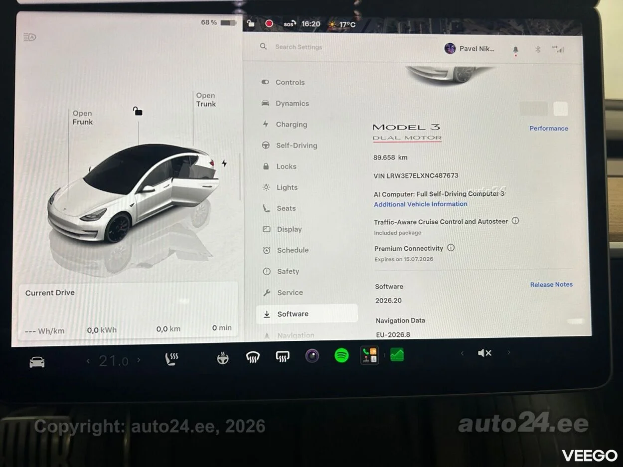 Tesla Model 3 Perfomance AWD Dual Motor 155kW
