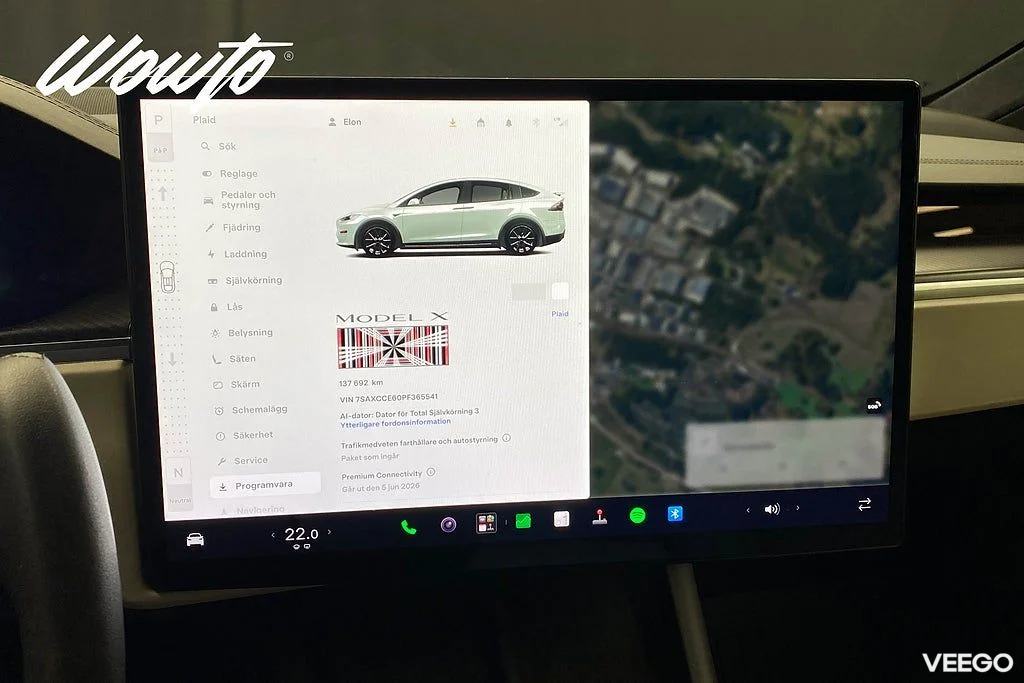 Tesla Model X Plaid 1020HK 6-Sits /Yoke /Drag 750kW