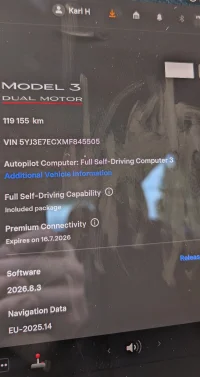Tesla Model 3 Performance FSD 0.0 155kW thumbnail