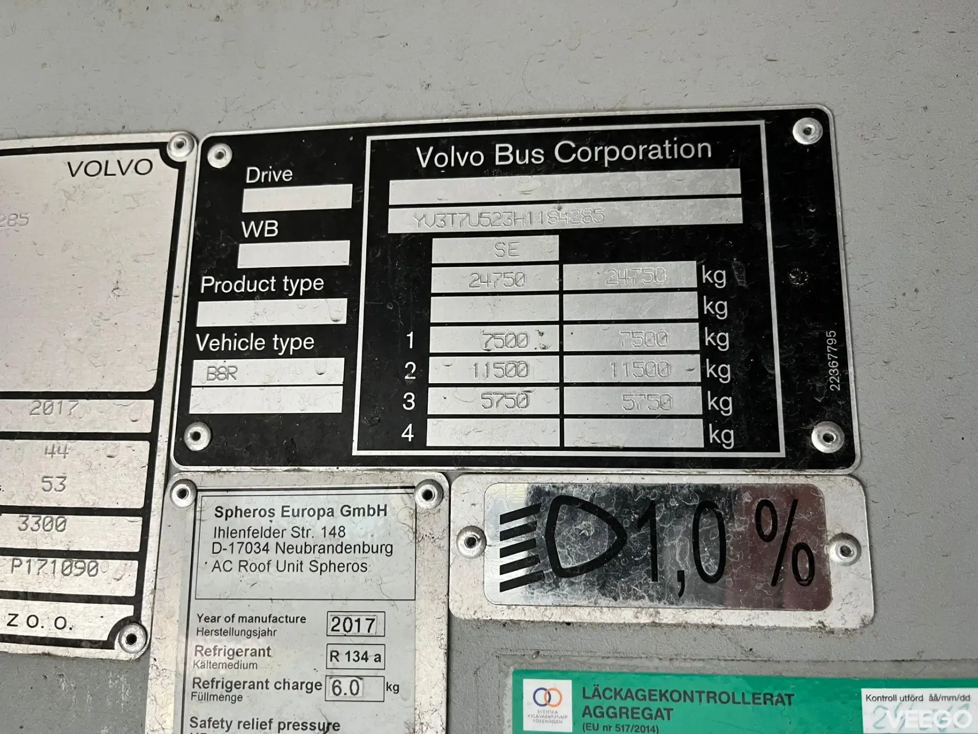Volvo B8R 44 SEATS + 53 STANDING / AC / AUXILIARY HEATER  240kW