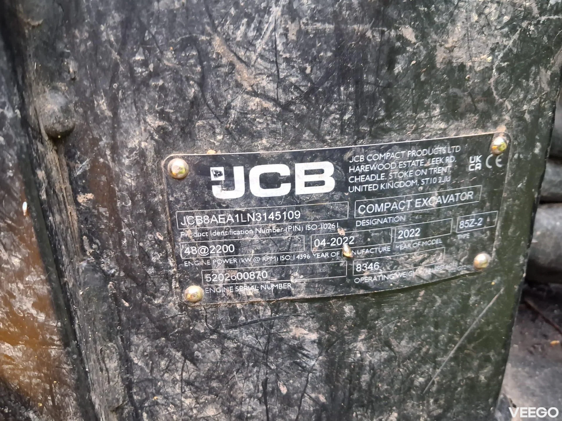 JCB 85Z-2 Rototilt Guilliotine kW