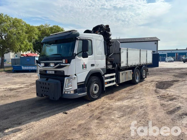 Image of Volvo FM 420  Flakbil med HIAB 211 E-6 HiPro Kran (136688) 315kW