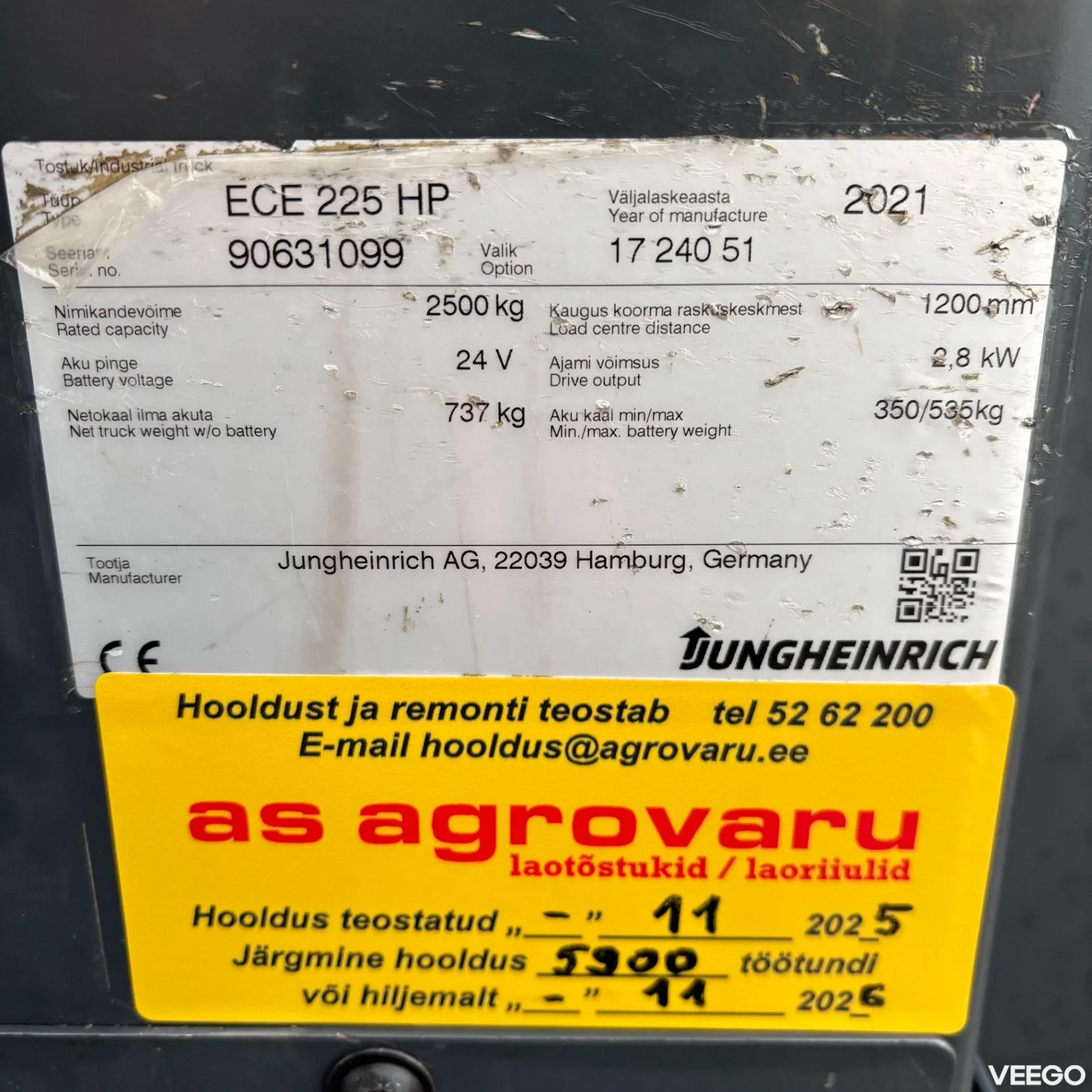 Jungheinrich ECE 225 2400mm 3kW