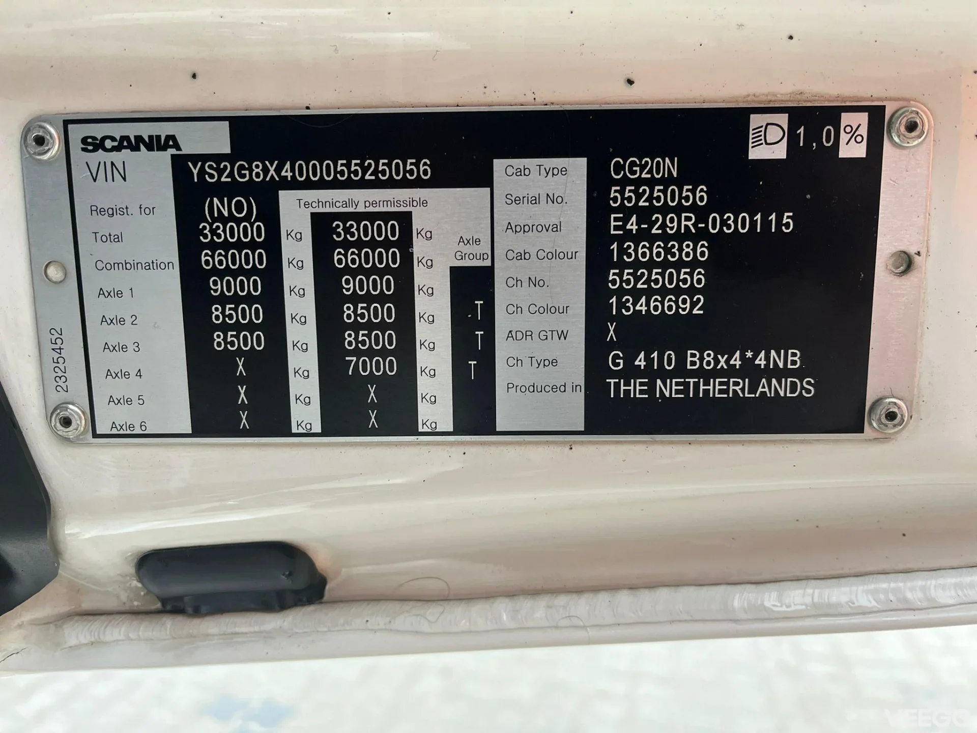 Scania G410 MULTILIFT 21 ton / L=5560 mm / RETARDER 302kW