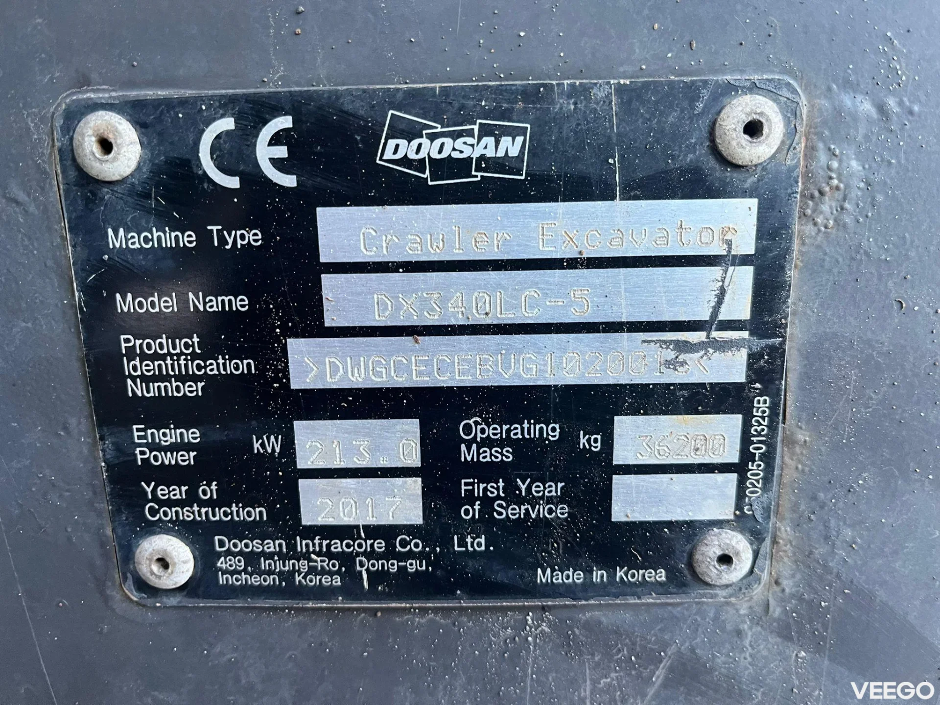 Doosan DX 340 LC-5 CENTRAL LUBRICATION / AC 213kW