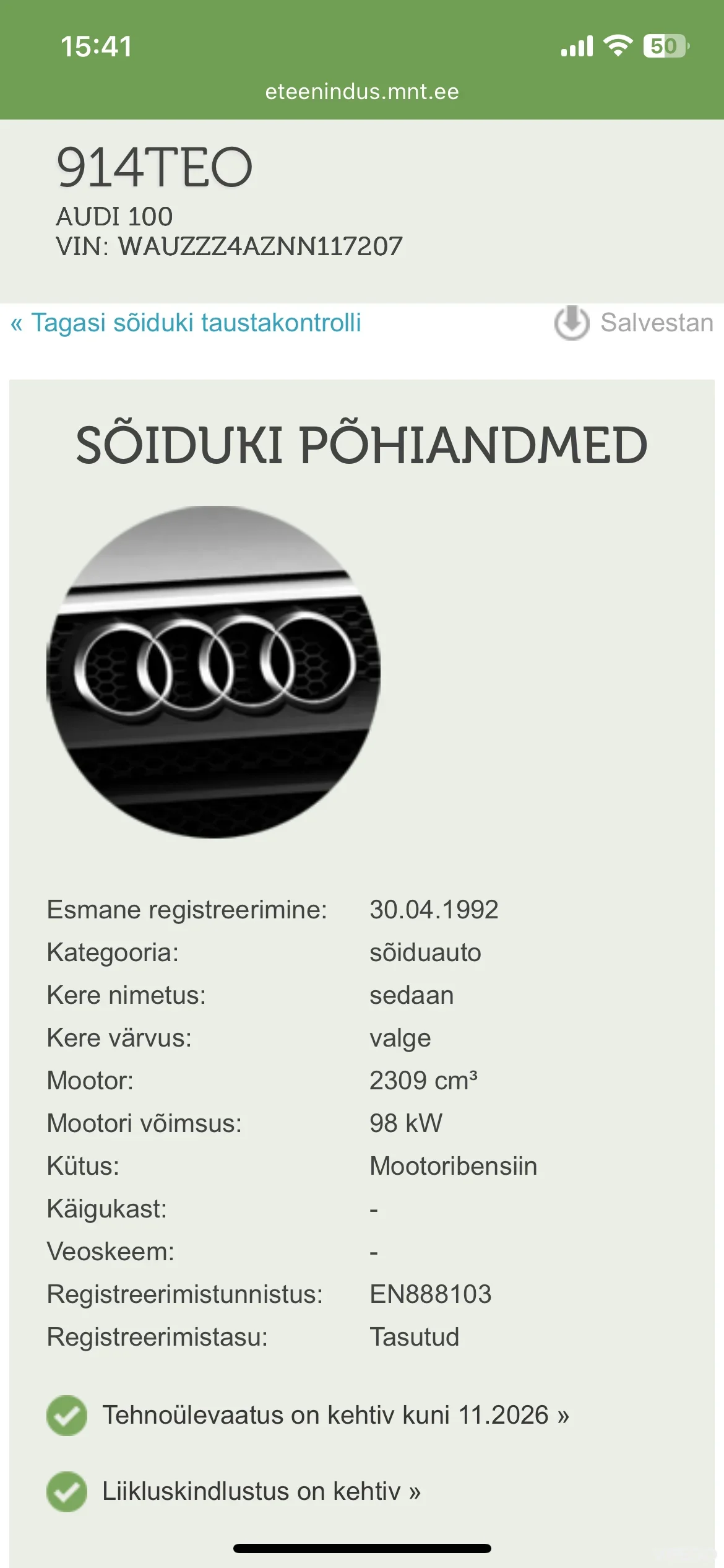 Audi 100 2.3 Rida5 2.3 98kW