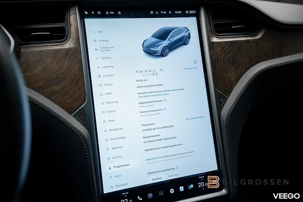 Tesla Model X 100D 423hk 6-Sits Uppgraderad AP Luftfjädring 311kW