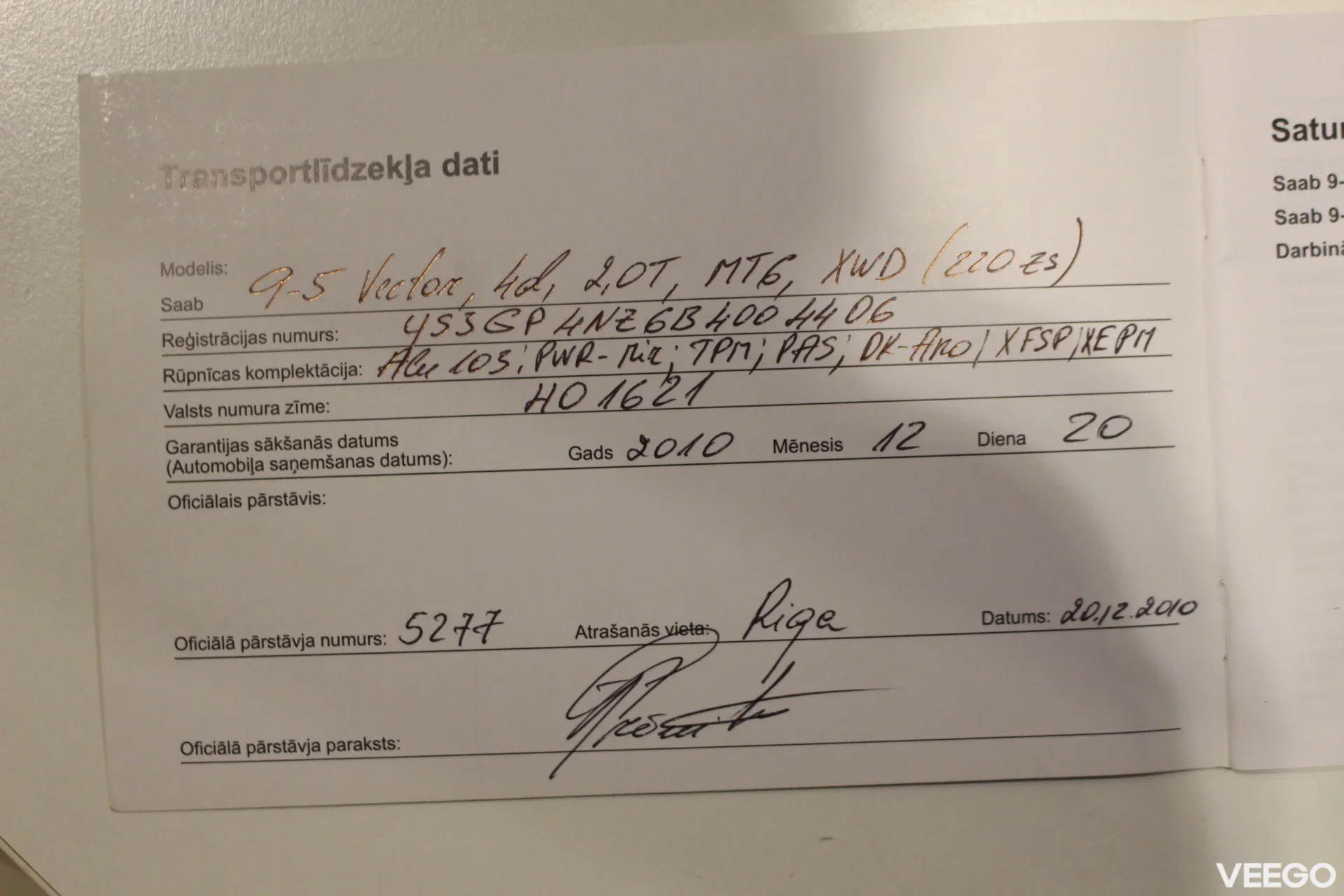 Saab 9-5 Turbo XWD Vector 2.0 162kW