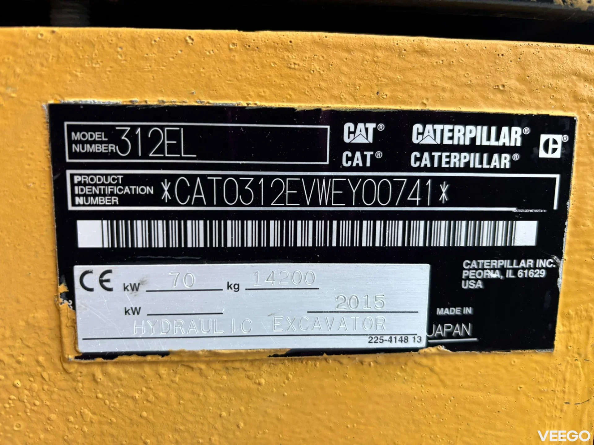 Caterpillar 312 EL TILTROTATOR / AC / CENTRAL LUBRICATION 70kW