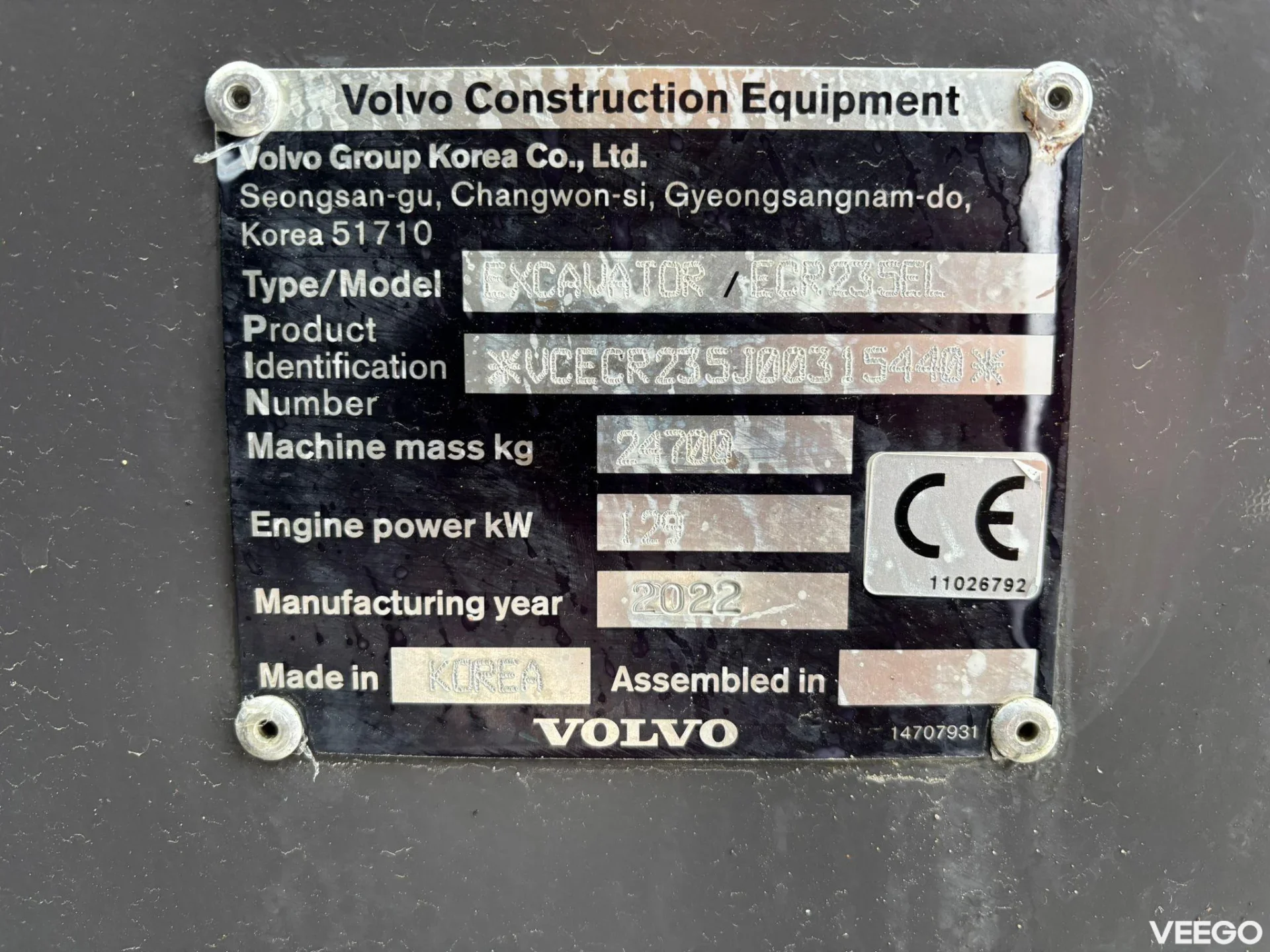 Volvo ECR 235 EL TILTROTATOR / AC / CENTRAL LUBRICATION 129kW